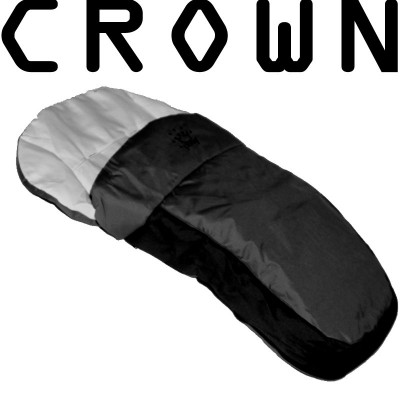 CROWN Warmer Fuss/Schlafsack Kombi BLACK für Kinderwagen